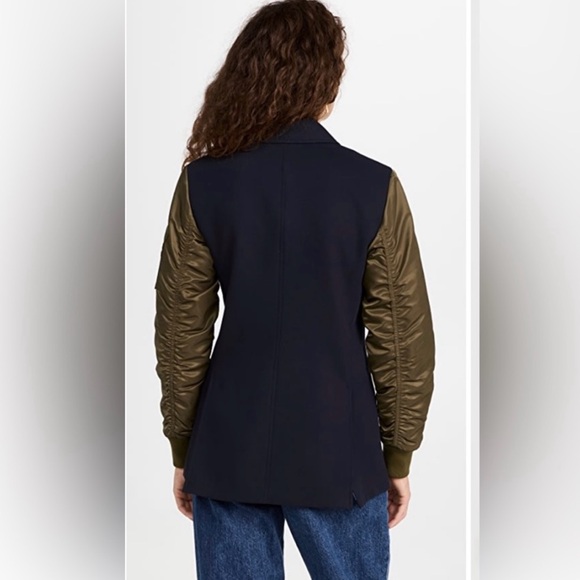 Veronica Beard Clausen Dickey Jacket Double-Breasted Olive Sleeves Size 6 NWT - Picture 3 of 11